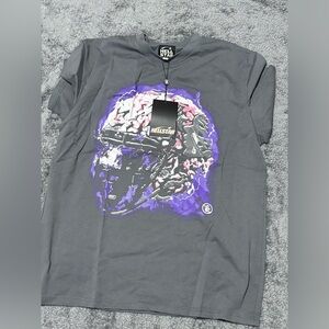 Helstar Gray and Purple Graphic Tee